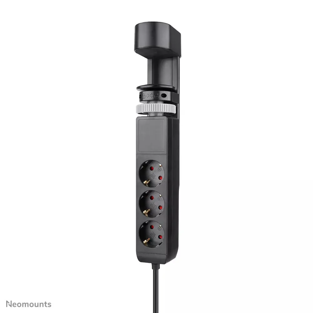 Biurkowa listwa zasilająca Neomounts by Newstar DS22-840BL6 - 3 gniazda, 2x USB-C, 1x USB-A, Czarna