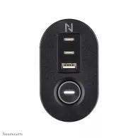 Biurkowa listwa zasilająca Neomounts by Newstar DS22-840BL6 - 3 gniazda, 2x USB-C, 1x USB-A, Czarna