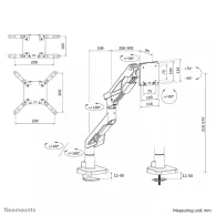 Uchwyt stołowy do monitorów Neomounts by Newstar ACE Gaming monitor arm 24-57" DS70-256RD1 - Sprężyna gazowa, Czarny, Czerwony
