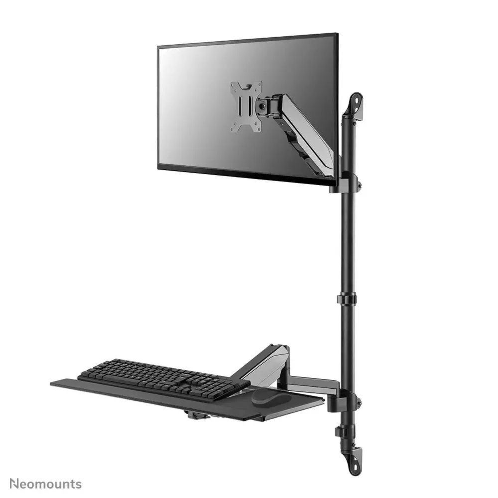 Uchwyt ścienny na monitor i klawiaturę Neomounts by Newstar Sit-stand Workstation Wall 17-32" WL90-325BL1 - Sprężyna gazowa
