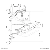 Uchwyt ścienny na monitor i klawiaturę Neomounts by Newstar Sit-stand Workstation Wall 17-32" WL90-325BL1 - Sprężyna gazowa