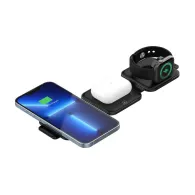 Ładowarka indukcyjna magnetyczna Unitek Travel MagCharge 3-in-1 P1223A - Czarna