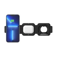 Ładowarka indukcyjna magnetyczna Unitek Travel MagCharge 3-in-1 P1223A - Czarna