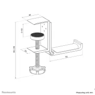 Wieszak na słuchawki Neomounts by Newstar Headset Stand ADS11-171SL - Aluminium, Srebrny
