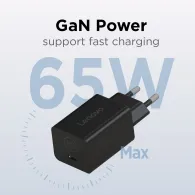 Ładowarka sieciowa Lenovo GaN Nano 65W Adapter G0A6GN65EU, 1x USB-C, Czarna | Sklep ITnes.pl, IT for BUSINESS