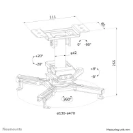 Uchwyt sufitowy do projektora Neomounts by Newstar Beamer Ceiling Mount CL25-530WH1 - Biały