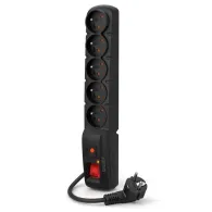 Listwa antyprzepięciowa Acar F5 W0099 - 5 gniazd/1,5 m/Czarna
