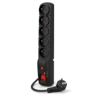 Listwa antyprzepięciowa Acar F5 W0099 - 5 gniazd/1,5 m/Czarna