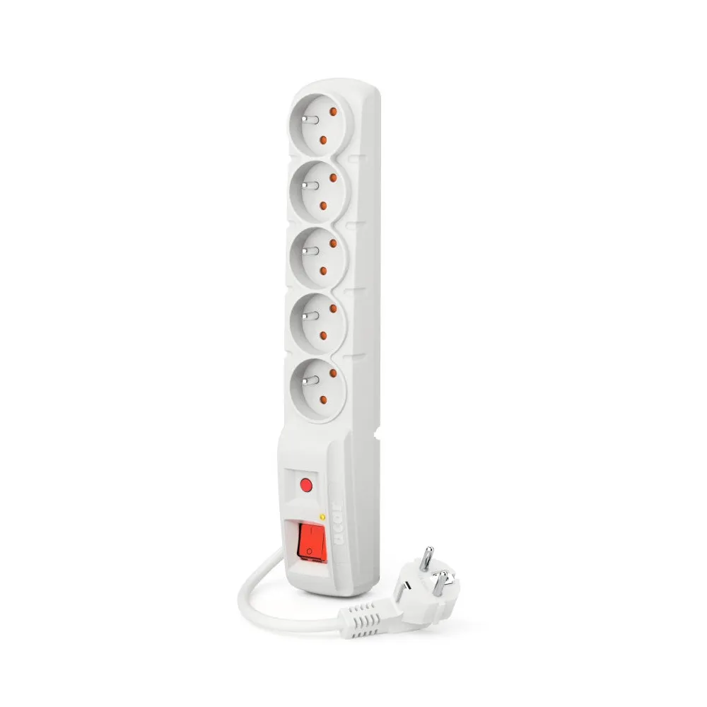Listwa antyprzepięciowa Acar F5 (1.8 M) SZARY - 5 gniazd/1,8 m/Szara