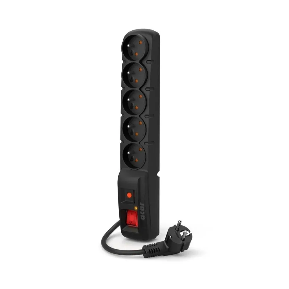 Listwa antyprzepięciowa Acar F5 ACAR F5-3M-CZARNY - 5 gniazd/3 m/Czarna
