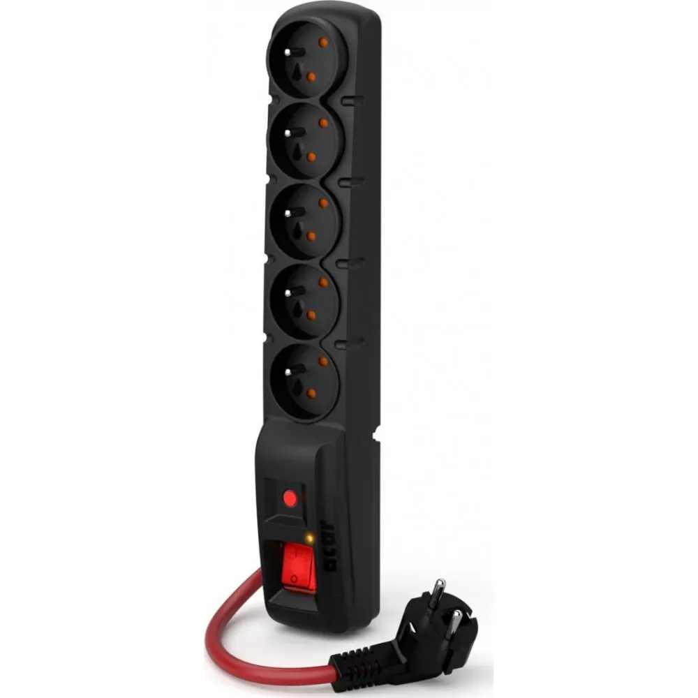 Listwa antyprzepięciowa Acar F5 W2289 - 5 gniazd/1,5 m/Czarna