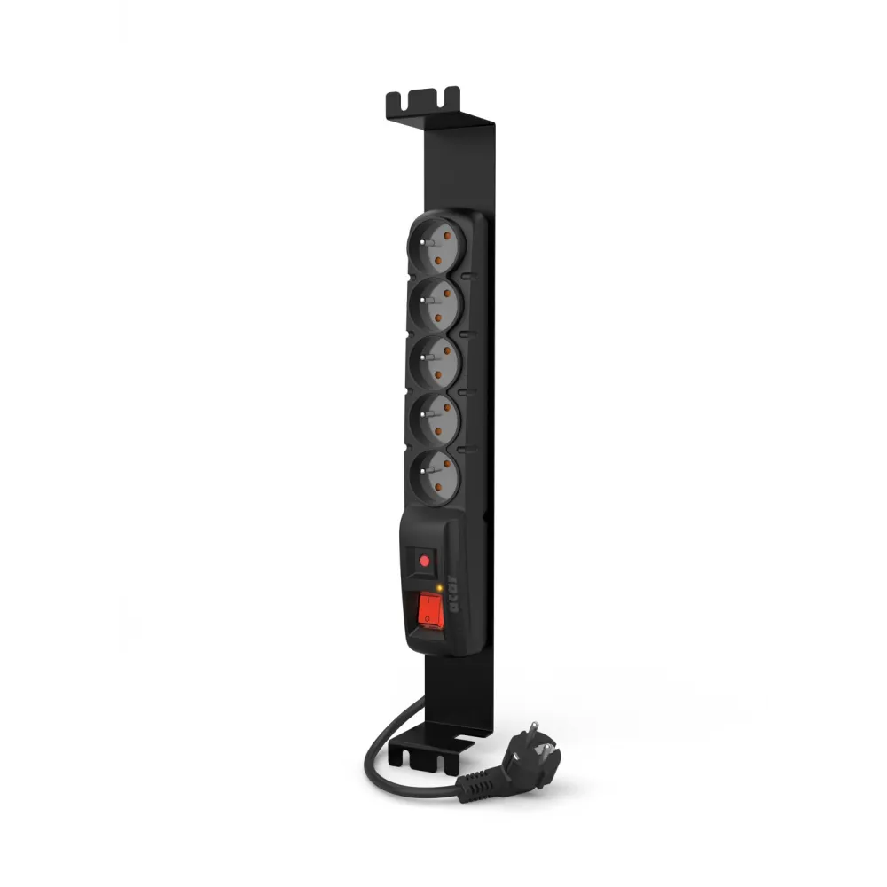 Listwa zasilająca rack Acar F5 FA RACK EMI/RFI W0085 - Uchwyt 19", 5 gniazd, 5 m