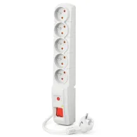 Listwa antyprzepięciowa Acar F5 W2503 - 5 gniazd/5 m/Biała