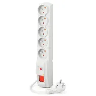 Listwa antyprzepięciowa Acar F5 W2503 - 5 gniazd/5 m/Biała