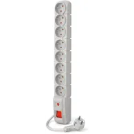 Listwa zasilająca Acar S8 (3 M) SZARY - 8 gniazd, 3 m, Szara