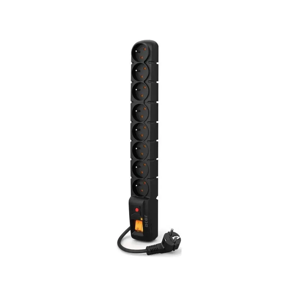 Listwa zasilająca Acar S8 (3 M) CZARNY - 8 gniazd, 3 m, Czarna