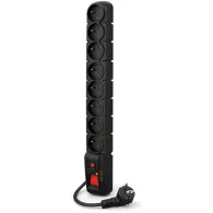 Listwa zasilająca Acar S8 PRO W0144 - 8 gniazd, 1,5 m, Czarna