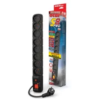 Listwa zasilająca Acar S8 PRO W0144 - 8 gniazd, 1,5 m, Czarna
