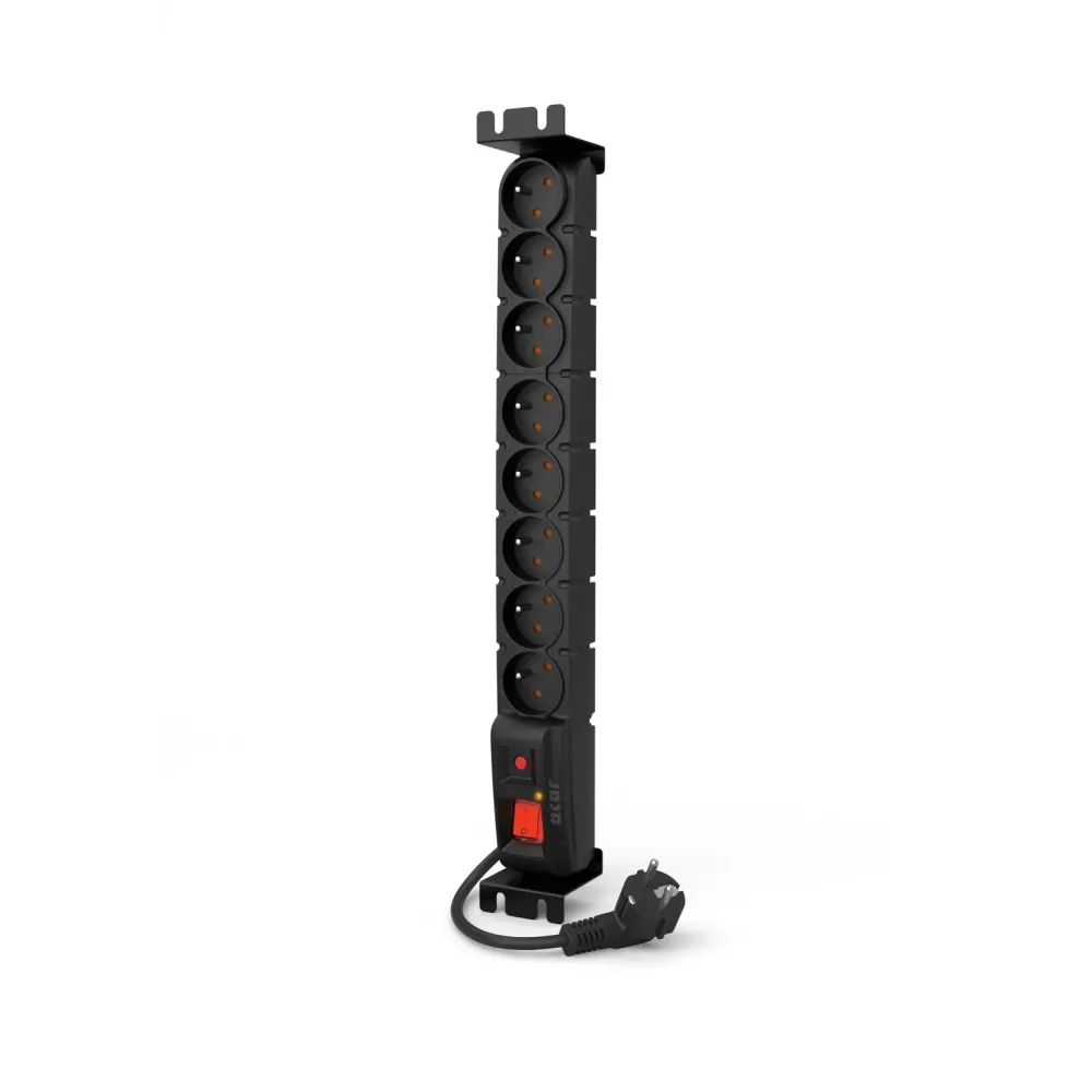 Listwa zasilająca rack Acar S8 W0138 - 8 gniazd, 5 m, Czarna