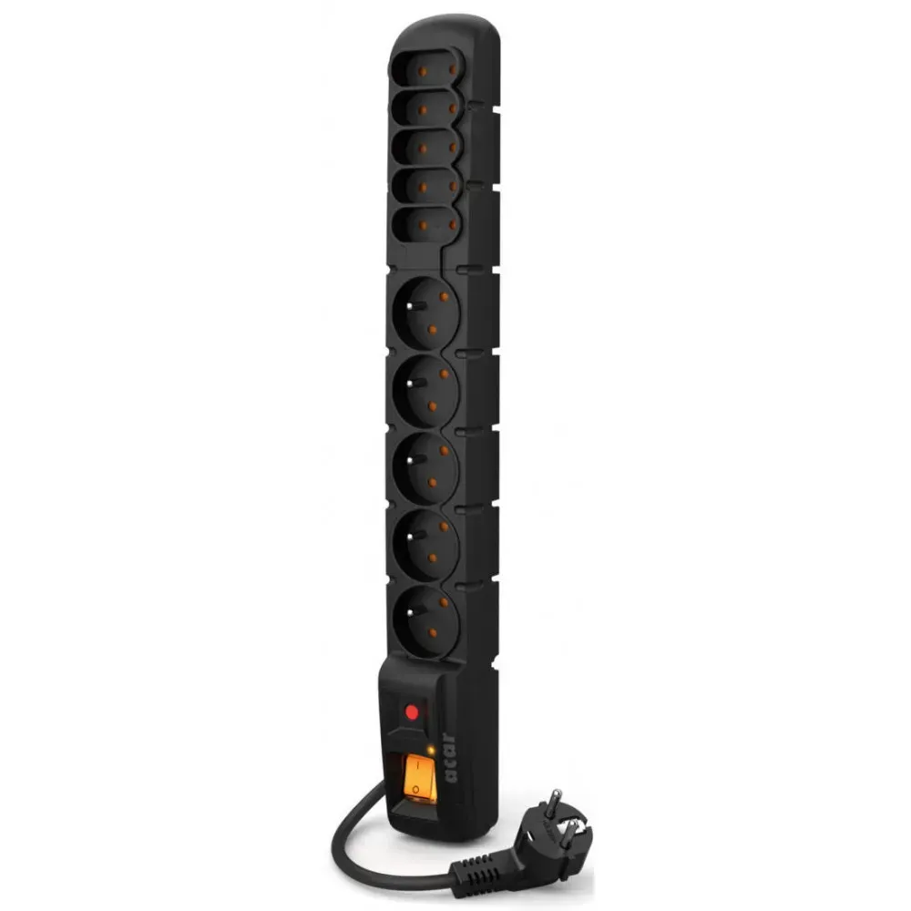 Listwa antyprzepięciowa Acar S10 ACAR S10-3M-CZARNY - 10 gniazd, 3 m, Czarna