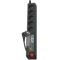Listwa antyprzepięciowa Acar 504 WF W0073 - 5 gniazd/3 m/Czarna
