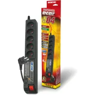 Listwa antyprzepięciowa Acar 504 WF W0073 - 5 gniazd/3 m/Czarna