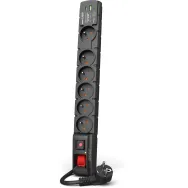 Listwa antyprzepięciowa Acar S6 USB A+C W2436 - 6 gniazd/1,5 m/Czarna