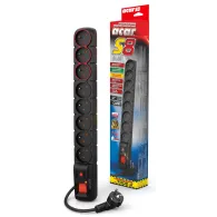 Listwa antyprzepięciowa Acar S8 Dual W1751 - 8 gniazd/5 m/Czarna