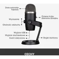 Mikrofon Logitech Blue Yeti Nano 988-000401 - USB, Czarny