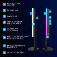 Lampa do streamingu Logitech Litra Beam LX 946-000015 - Grafitowa