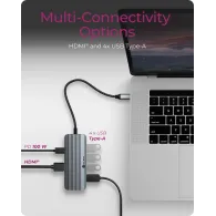 Stacja dokująca ICY BOX 6-in-1 Travel Dock IB-DK4022A-CPD - 4x USB-A, USB-C, HDMI