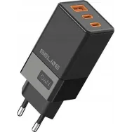 Ładowarka sieciowa Beline 65W GaN BELI02750 - 2x USB-C, USB-A, Czarna