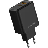 Ładowarka sieciowa Beline 45W GaN BLN2CB45 - 1x USB-C, 1x USB-A, PD 3.0, QC 3.0, bez kabla, Czarna