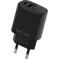 Ładowarka sieciowa Beline 20W BELI02159 - 1x USB-C, 1x USB-A, 3A, Czarna