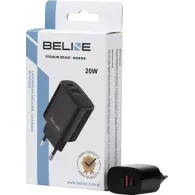Ładowarka sieciowa Beline 20W BELI02159 - 1x USB-C, 1x USB-A, 3A, Czarna