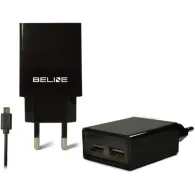 Ładowarka sieciowa Beline 10W BELI0011 - 2x USB-A, kabel microUSB, 2A, Czarna