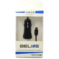 Ładowarka samochodowa Beline BELI0005 - 2x USB-A, kabel USB-C, 2,1A, Czarna