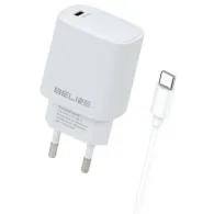 Ładowarka sieciowa Beline 20W BLNCW20C - 1x USB-C, PD 3.0, Kabel USB-C, Biała