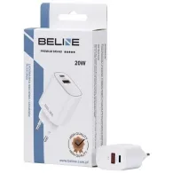 Ładowarka sieciowa Beline 20W BELI02160 - 1x USB-C, 1x USB-A, Biała