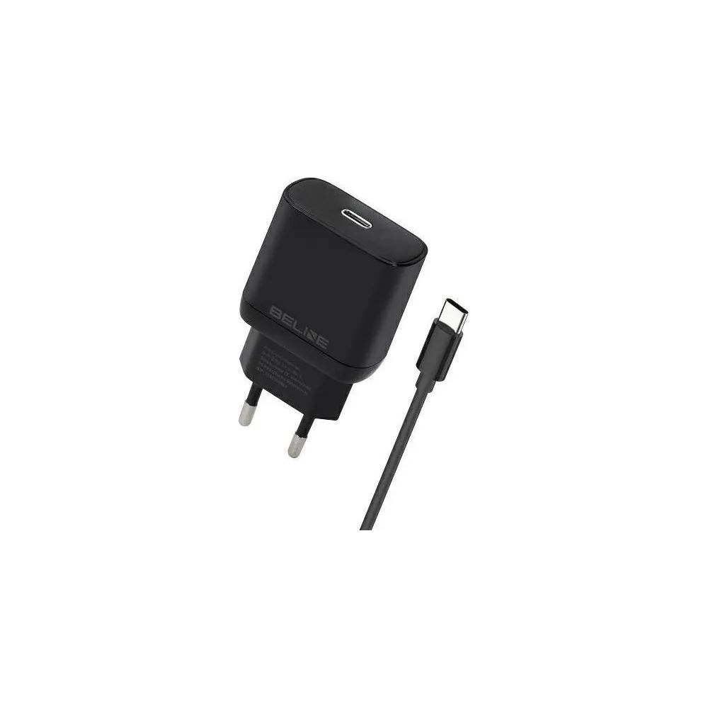 Ładowarka sieciowa Beline 25W GaN BLNCB25C - 1x USB-C, PD 3.0, Kabel USB-C, Czarna