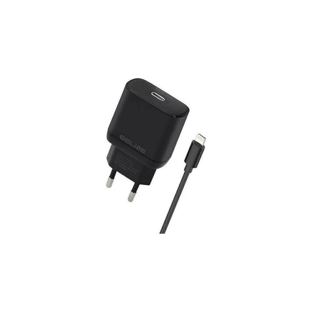 Ładowarka sieciowa Beline 30W GaN BELI02174 - USB-C, Kabel Lightning, Czarna