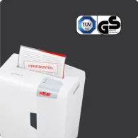 Niszczarka dokumentów HSM Shredstar X5 1043121 - ścinki 4,0x35mm/ 5 arkuszy 80 g/ kosz 18 l/ P-4, Biała