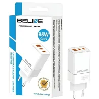 Ładowarka sieciowa Beline 65W GaN BLN3CW65 U65 PD+QC 65W - 2x USB-C, USB-A, Bez kabla, Biała