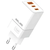 Ładowarka sieciowa Beline 65W GaN BLN3CW65 U65 PD+QC 65W - 2x USB-C, USB-A, Bez kabla, Biała
