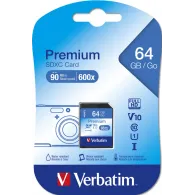 Karta pamięci Verbatim Premium U1 SDXC 64 GB 44024 - Class 10, UHS-1, V10, 90 MB/s, 10 MB/s, Czarna