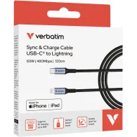 Kabel Verbatim USB-C/Lightning 31844 - 1,2 m, Czarny