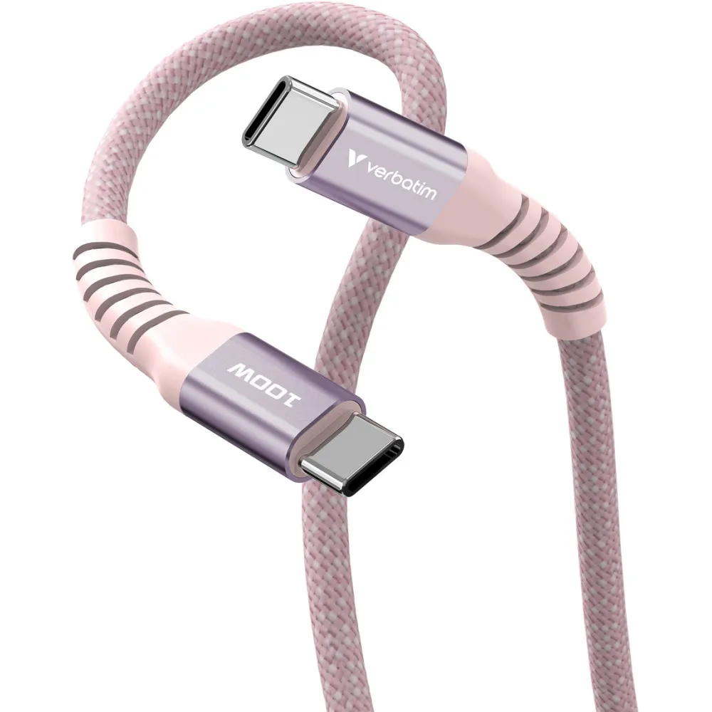 Kabel Verbatim USB-C PD 60W 31857 - 1,2 m, USB 2.0, Magnetyczny, Różowy