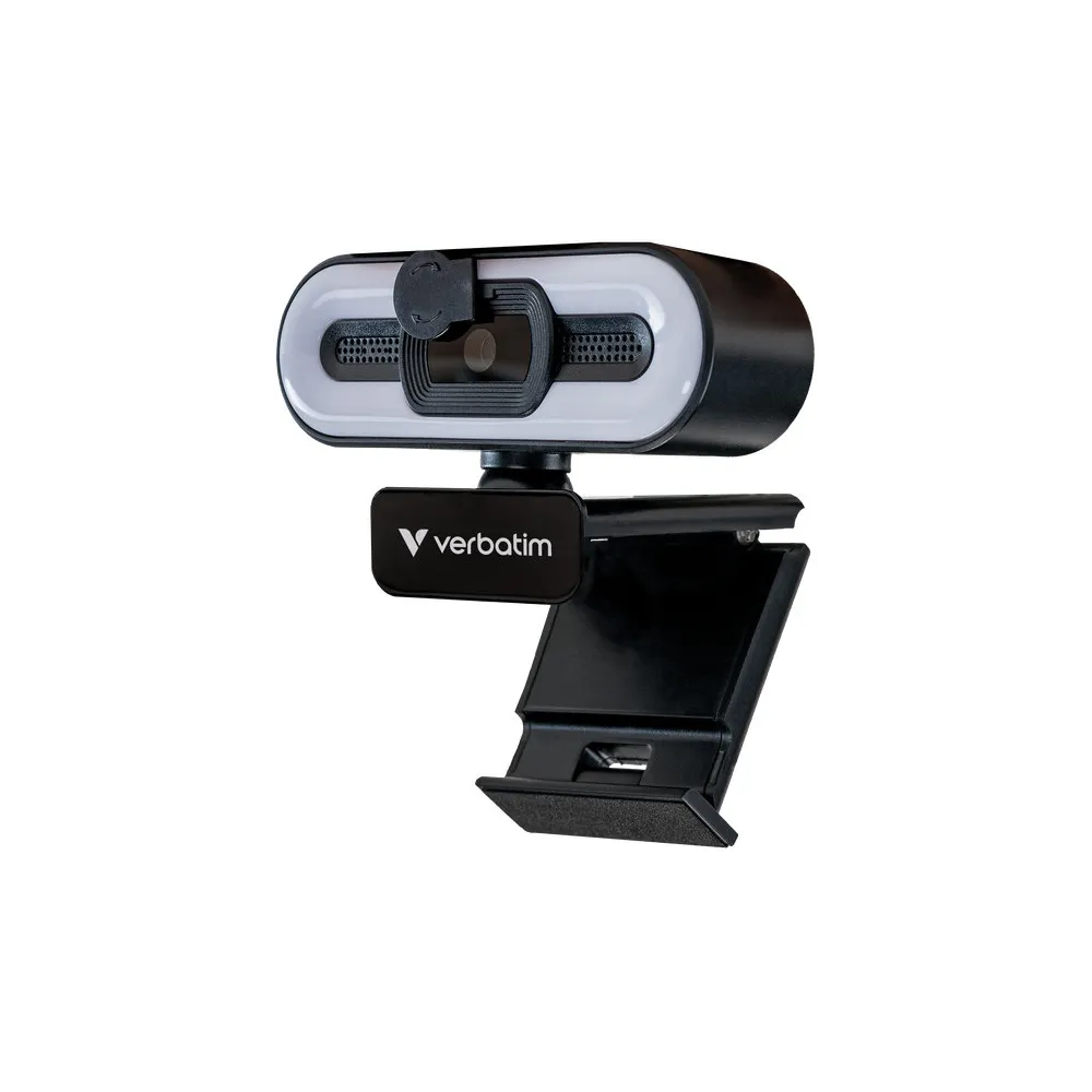 Kamera internetowa Verbatim AWC-02 49579 - Full HD 1080p, USB 2.0, Z mikrofonem i podświetleniem LED, Czarna