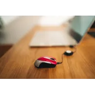 Mysz przewodowa Verbatim Go Mini 49021 - Optyczna, Zwijany kabel, Różowa