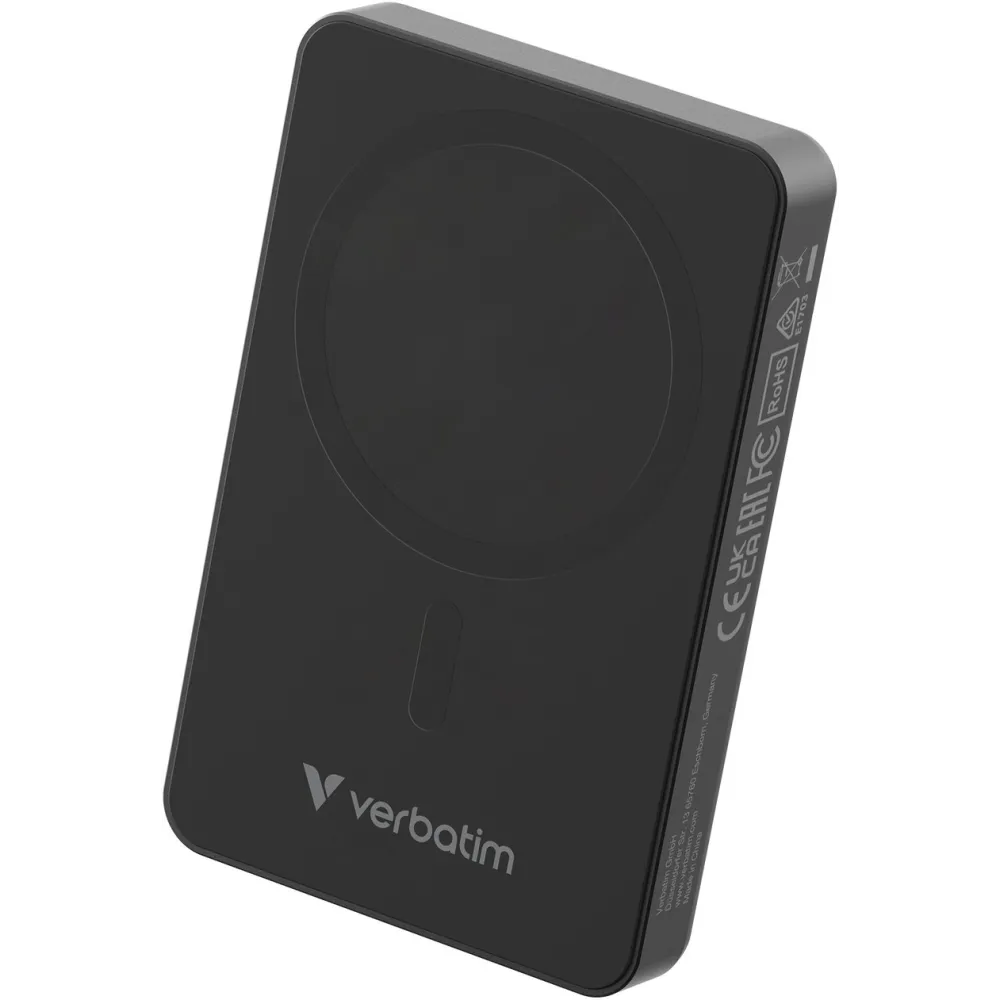 Powerbank Verbatim Charge 'n' Go Essentials 32227 - 10000 mAh, 15W magnetyczny, 20W przewodowy, USB-C, PD 3.0, QC 3.0, Czarny